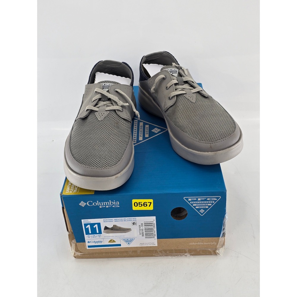 Columbia Boatside Breathe Relaxed PFG Shoes Mens 11 Grey BM8195-008 - Excellent